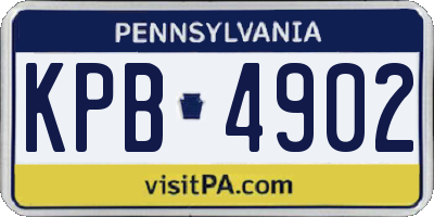 PA license plate KPB4902