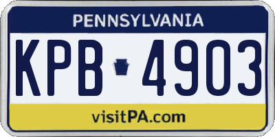 PA license plate KPB4903