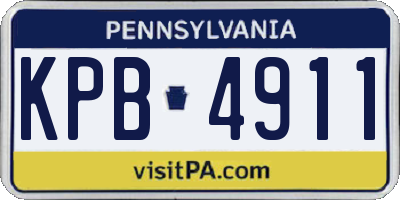 PA license plate KPB4911