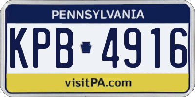 PA license plate KPB4916
