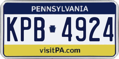 PA license plate KPB4924