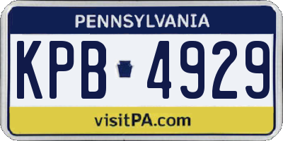 PA license plate KPB4929