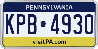 PA license plate KPB4930