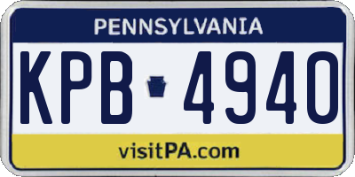 PA license plate KPB4940