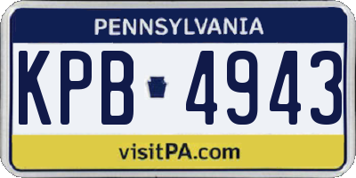 PA license plate KPB4943