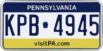 PA license plate KPB4945