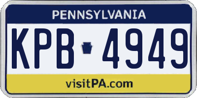PA license plate KPB4949