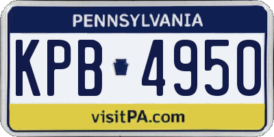 PA license plate KPB4950