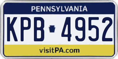 PA license plate KPB4952