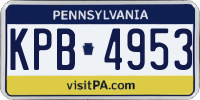 PA license plate KPB4953