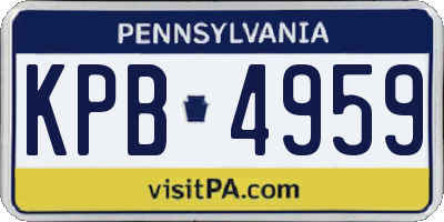 PA license plate KPB4959