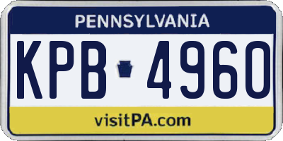 PA license plate KPB4960