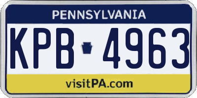 PA license plate KPB4963