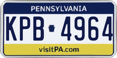PA license plate KPB4964