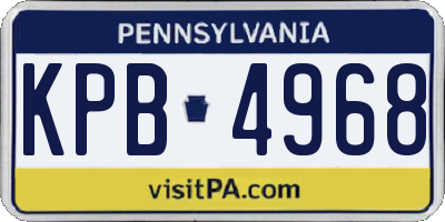 PA license plate KPB4968