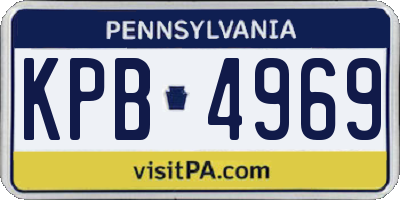 PA license plate KPB4969