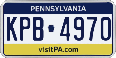 PA license plate KPB4970