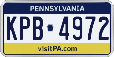 PA license plate KPB4972