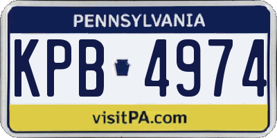 PA license plate KPB4974