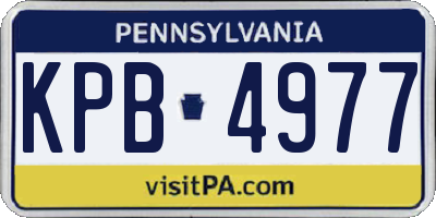 PA license plate KPB4977