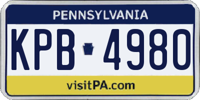 PA license plate KPB4980