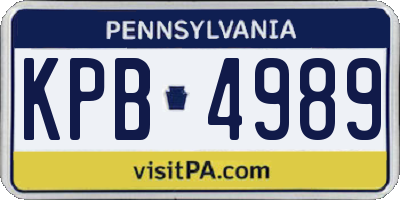 PA license plate KPB4989