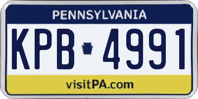 PA license plate KPB4991