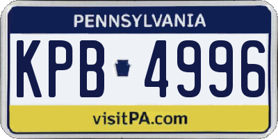 PA license plate KPB4996