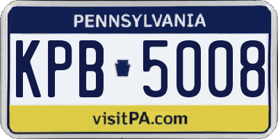 PA license plate KPB5008