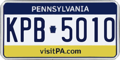 PA license plate KPB5010
