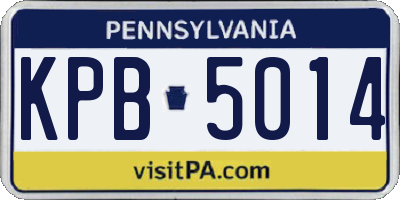 PA license plate KPB5014