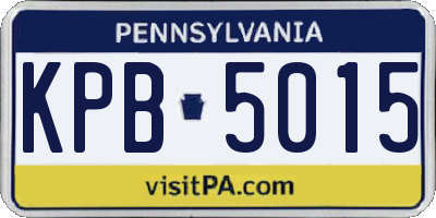 PA license plate KPB5015