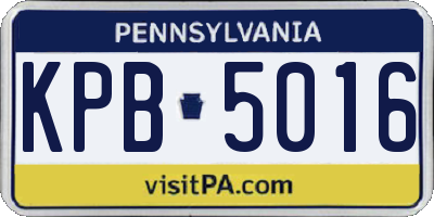 PA license plate KPB5016