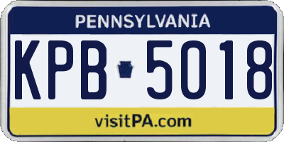 PA license plate KPB5018