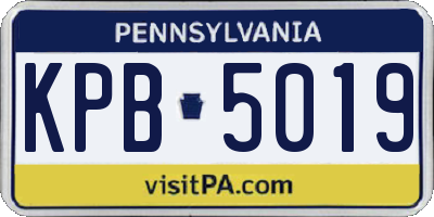 PA license plate KPB5019
