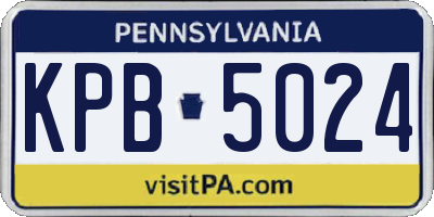 PA license plate KPB5024