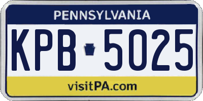 PA license plate KPB5025