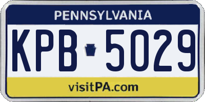 PA license plate KPB5029