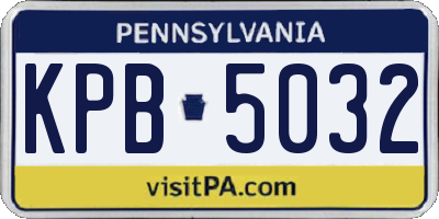PA license plate KPB5032