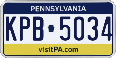 PA license plate KPB5034