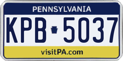 PA license plate KPB5037