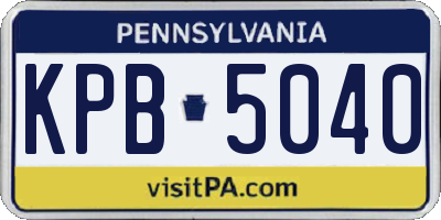PA license plate KPB5040