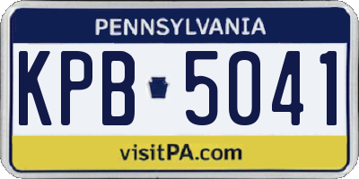 PA license plate KPB5041