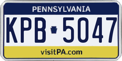 PA license plate KPB5047