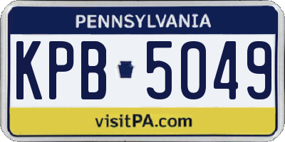 PA license plate KPB5049