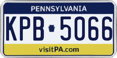 PA license plate KPB5066