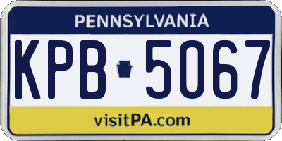 PA license plate KPB5067