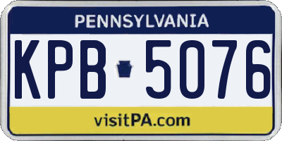 PA license plate KPB5076