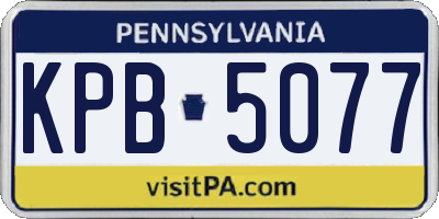 PA license plate KPB5077