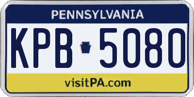 PA license plate KPB5080